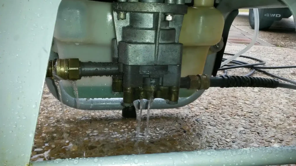 Bottom of power washer leaking water during use