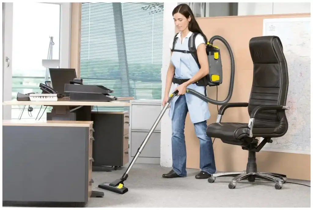 backpack vacuum in commercial offices facilities