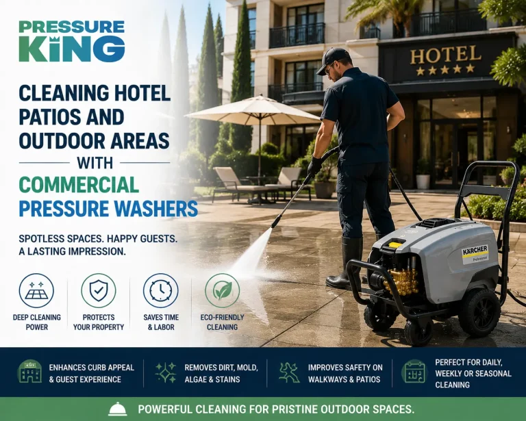 Cleaning Hotel Patios and Outdoor Areas with Commercial Pressure Washers
