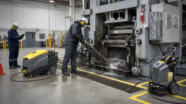 Cleaning Industrial Machinery Safely Using Hot and Cold Pressure Washers