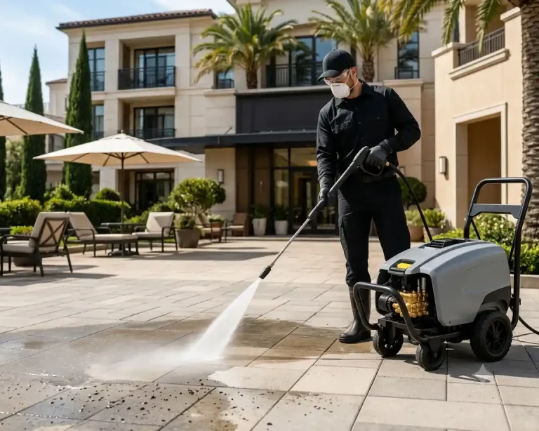 How to Remove Concrete Residue Safely with a Commercial Pressure Washer