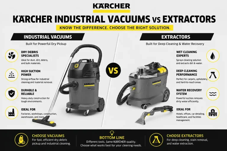 Industrial Vacuums vs Extractors: Which Cleaning Machine Does Your Facility Actually Need?