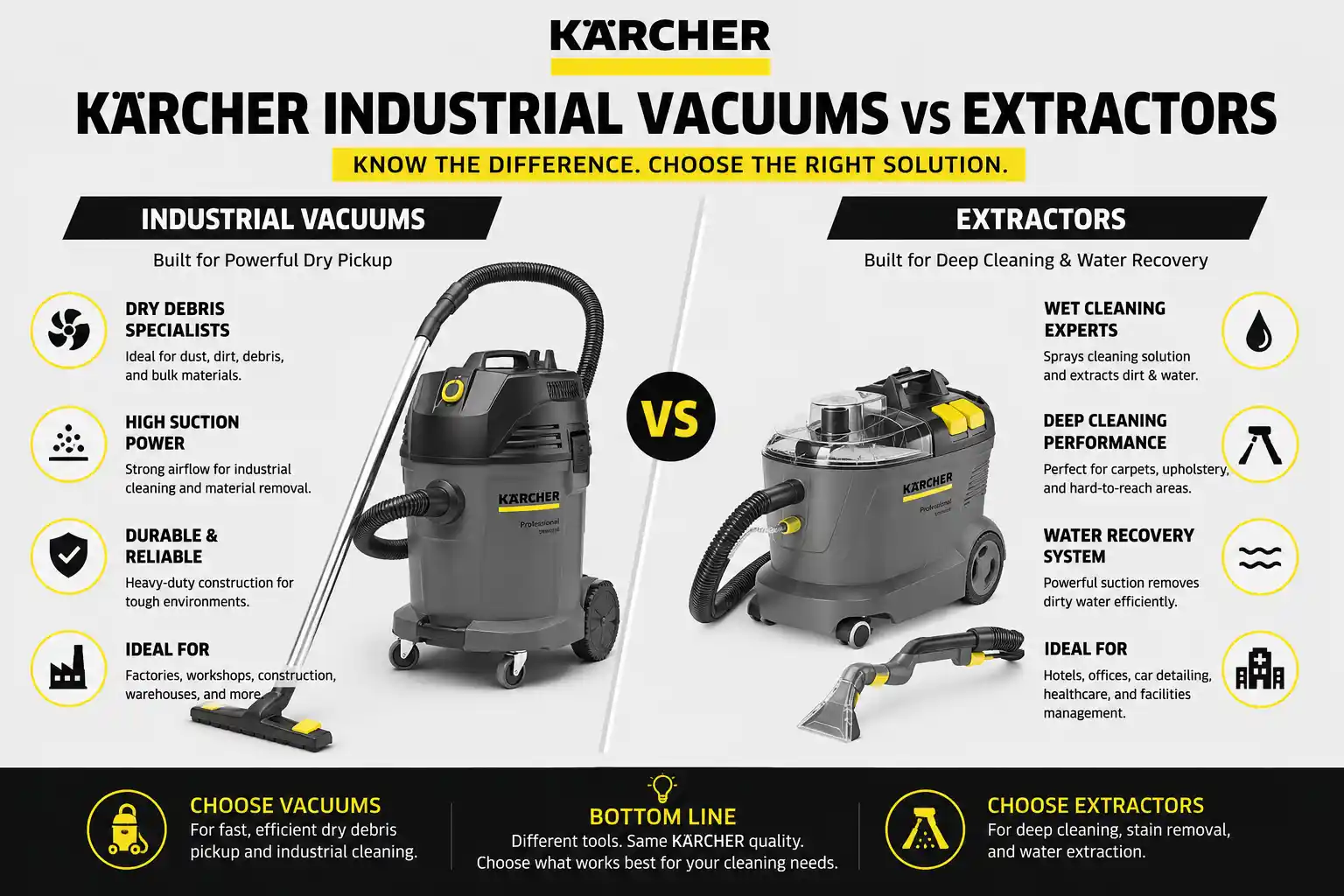 Industrial Vacuums vs Extractors