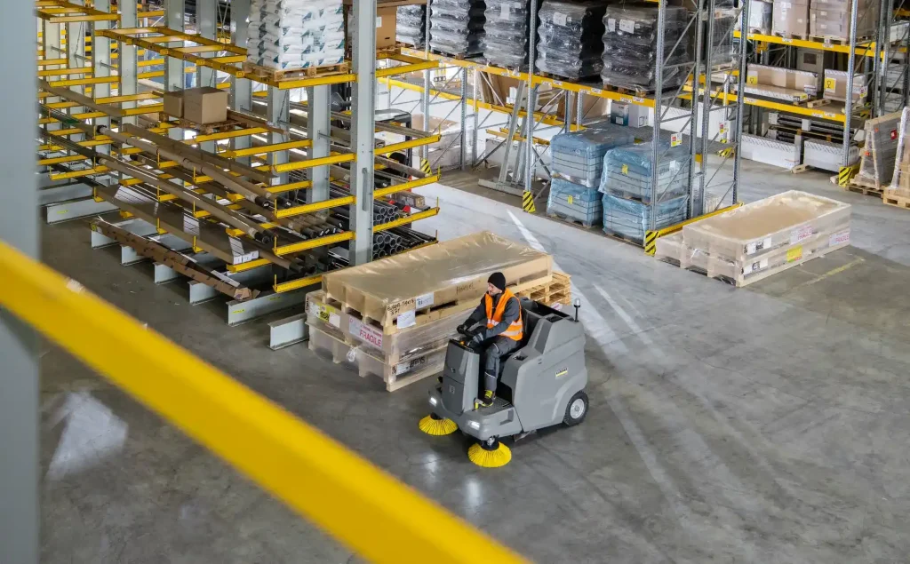 Ride-On Floor Scrubbers for Warehouses and Distribution Centers